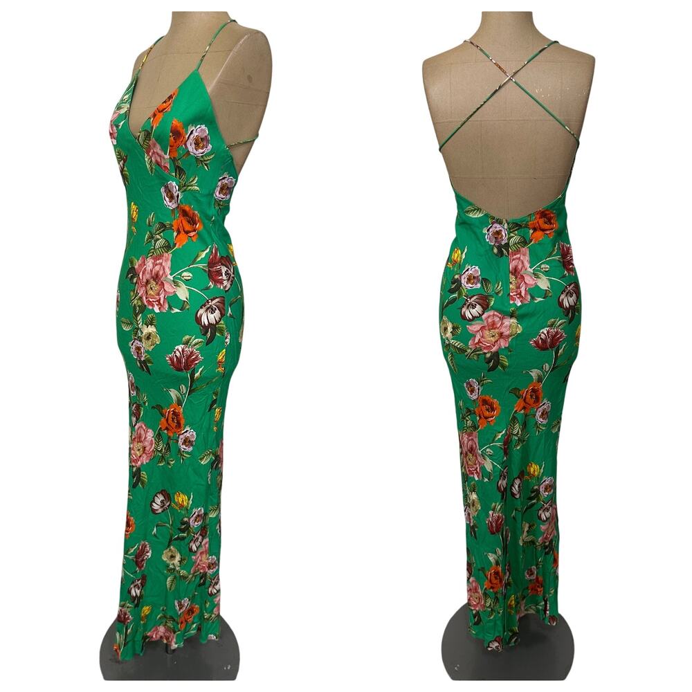Alice + Olivia Maxi Dress Loma Green Floral - Picture 5 of 7